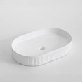 Load image into Gallery viewer, CLAYA Pill-58 Fluted Ceramic 580mm Above Counter Basin – Gloss White
