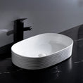Load image into Gallery viewer, CLAYA Pill-60 Fluted Ceramic 605mm Above Counter Basin – Gloss White
