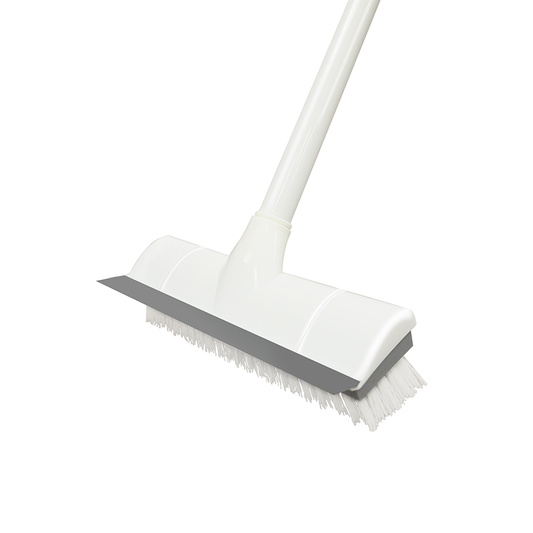 BOOMJOY 2-in-1 Floor Scrub Brush with Adjustable Stainless Steel Handle