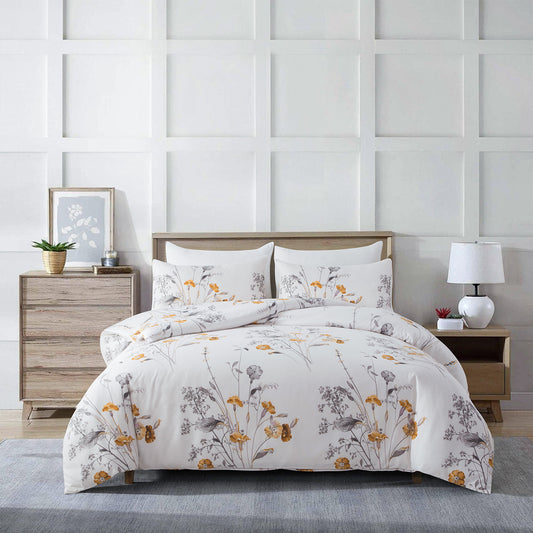 Bellemosa Brushed Microfibre Quilt Cover Set - Quilt Cover & Pillowcases - Wildflower Dream