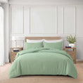 Load image into Gallery viewer, Bellemosa Premium Cotton Quilt Cover Set - Quilt Cover & Pillowcases - Sage Green
