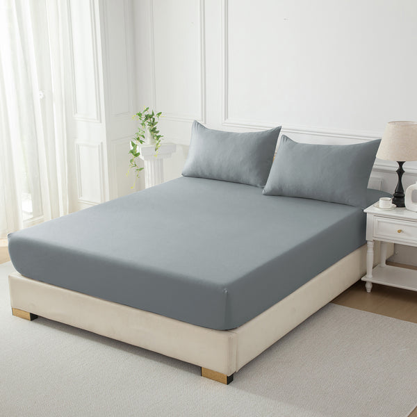 Bellemosa Brushed Microfibre Fitted Sheet - Charcoal Grey