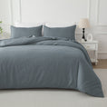 Load image into Gallery viewer, Bellemosa Premium Cotton Quilt Cover Set - Quilt Cover & Pillowcases - Charcoal Grey
