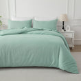Load image into Gallery viewer, Bellemosa Brushed Microfibre Quilt Cover Set - Quilt Cover & Pillowcases - Sage Green
