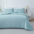 Load image into Gallery viewer, Bellemosa Brushed Microfibre Quilt Cover Set - Quilt Cover & Pillowcases - Sky Blue
