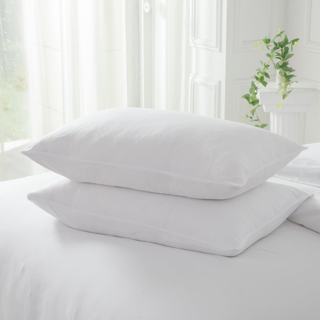 Bellemosa Premium Cotton Pillow Case Set - Classic White
