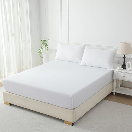 Bellemosa Brushed Microfibre Fitted Sheet - Classic White