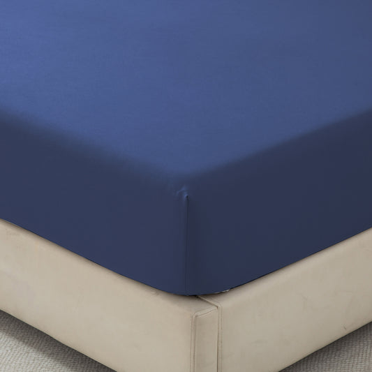 Bellemosa Brushed Microfibre Fitted Sheet - Navy Blue