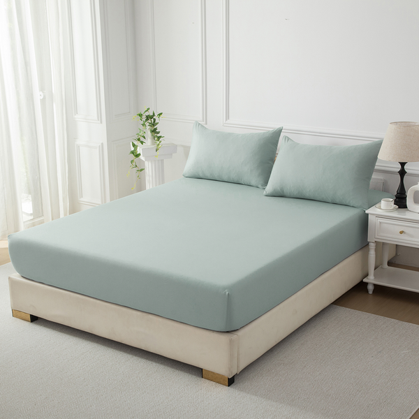 Bellemosa Brushed Microfibre Fitted Sheet - Coastal Sage