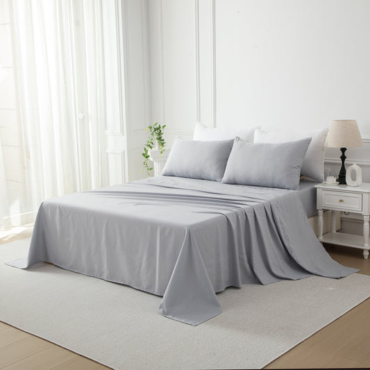 Bellemosa Brushed Microfibre Flat Sheet - Light Grey