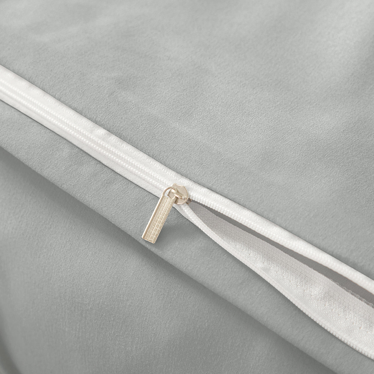 Bellemosa Premium Cotton Quilt Cover Set - Quilt Cover & Pillowcases - Light Grey