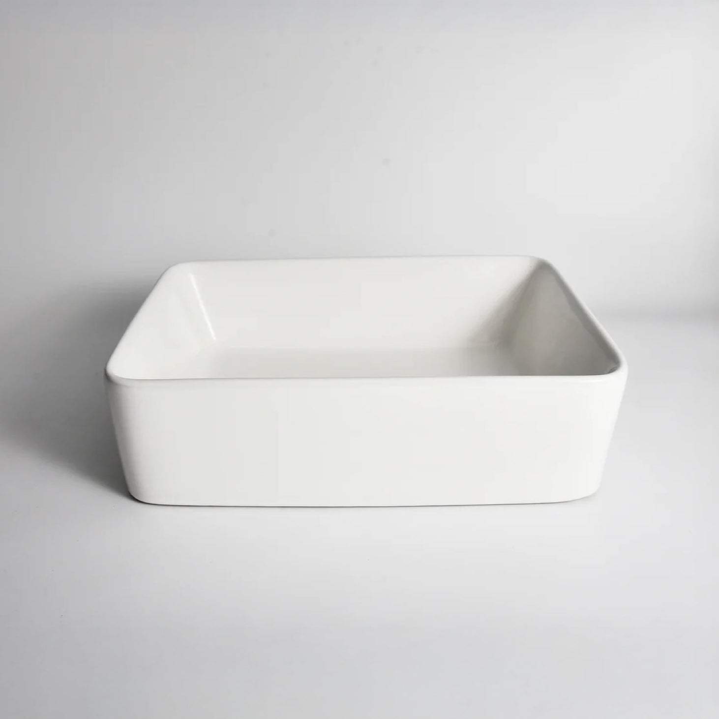 CLAYA RT-4837 Rectangle Ceramic Above Counter Basin – Gloss White