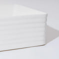 Load image into Gallery viewer, CLAYA RT-6034 Fluted Rectangle Ceramic Above Counter Basin – Matte White
