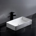 Load image into Gallery viewer, CLAYA RT-6034 Fluted Rectangle Ceramic Above Counter Basin – Gloss White
