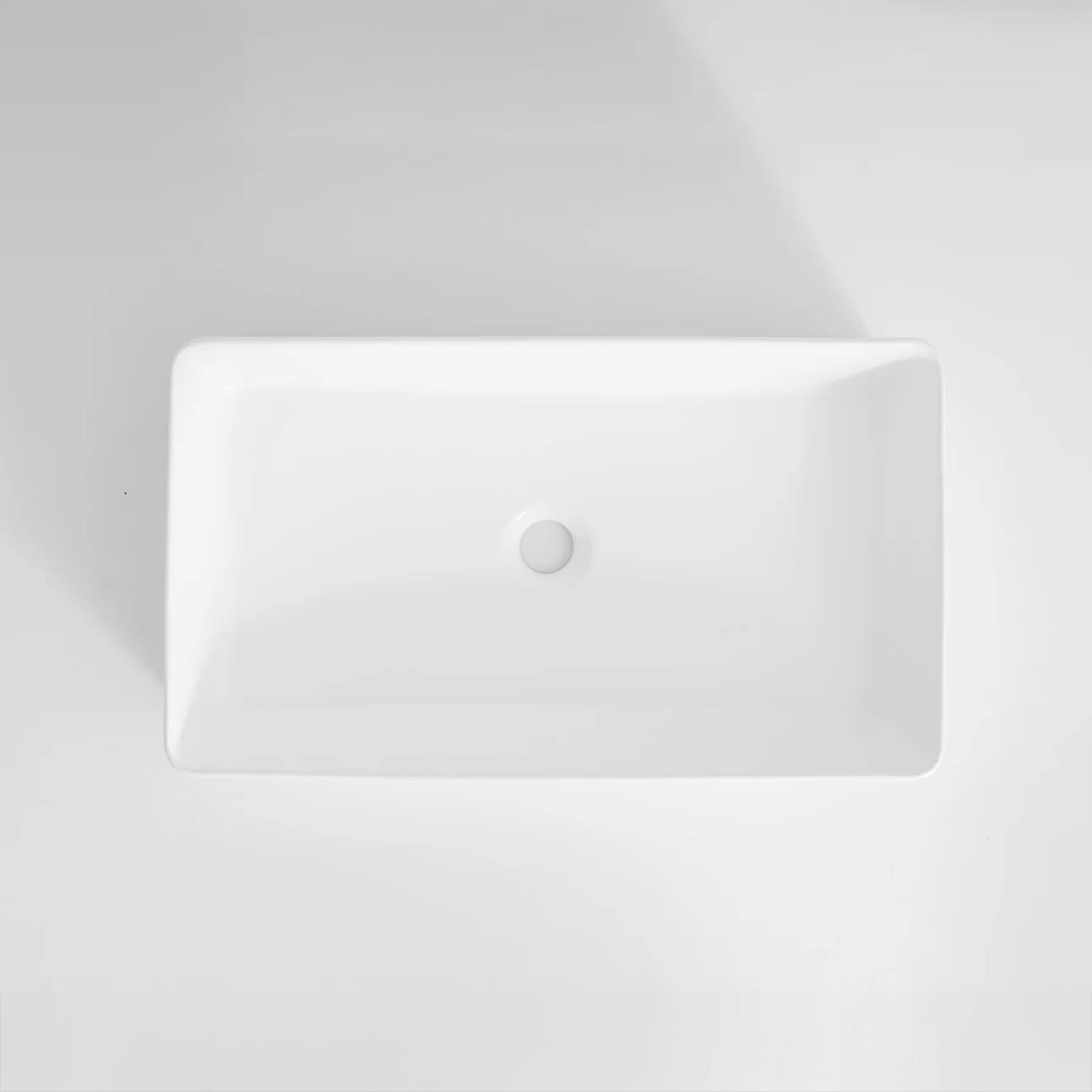 CLAYA RT-6034 Fluted Rectangle Ceramic Above Counter Basin – Gloss White