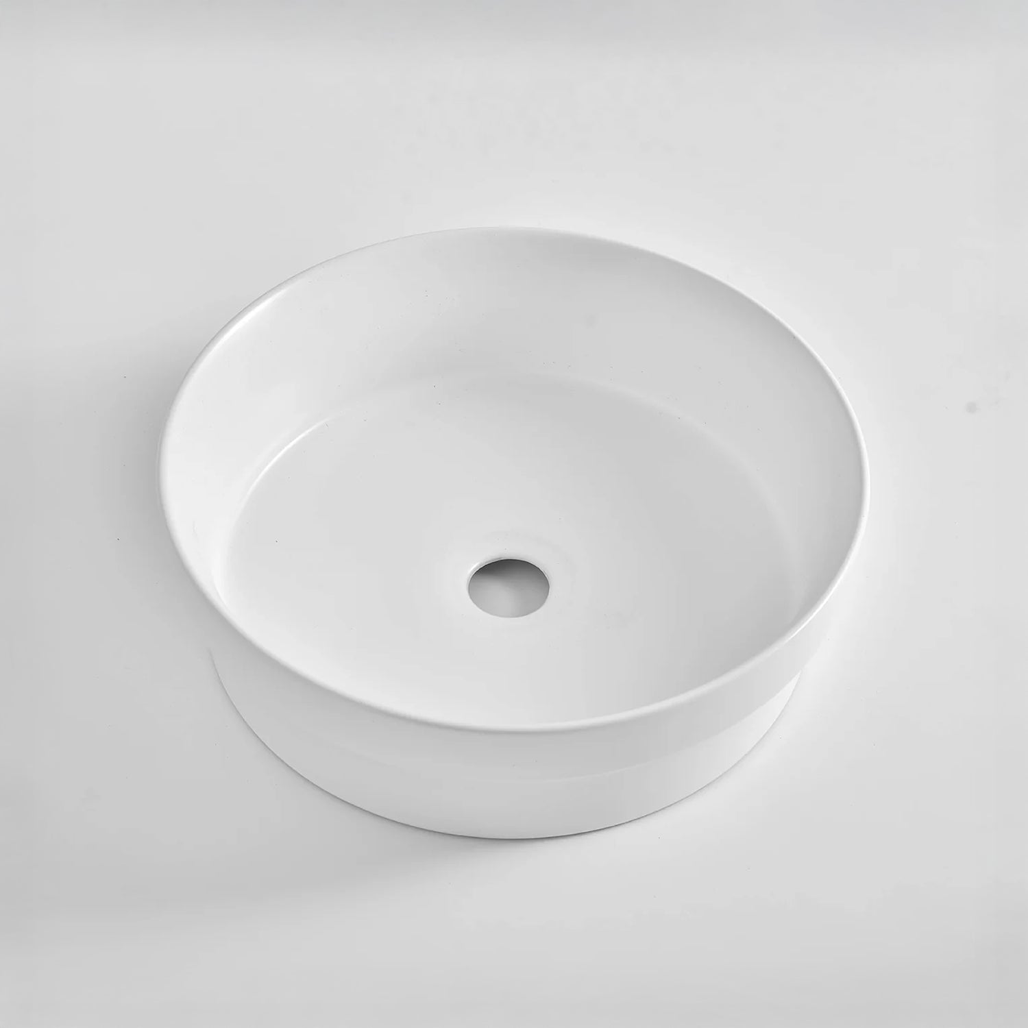 CLAYA SEMI-40 Ceramic Semi-Inset Round Basin – Matte White