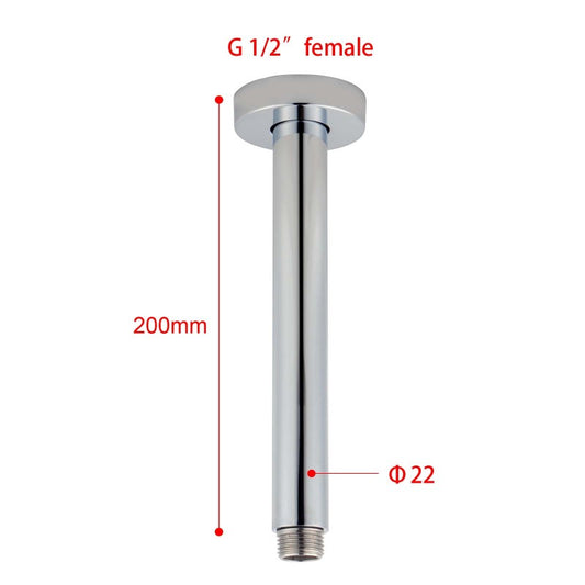 Stainless Steel 200mm Round Ceiling Shower Arm – Brushed Nickel Silver