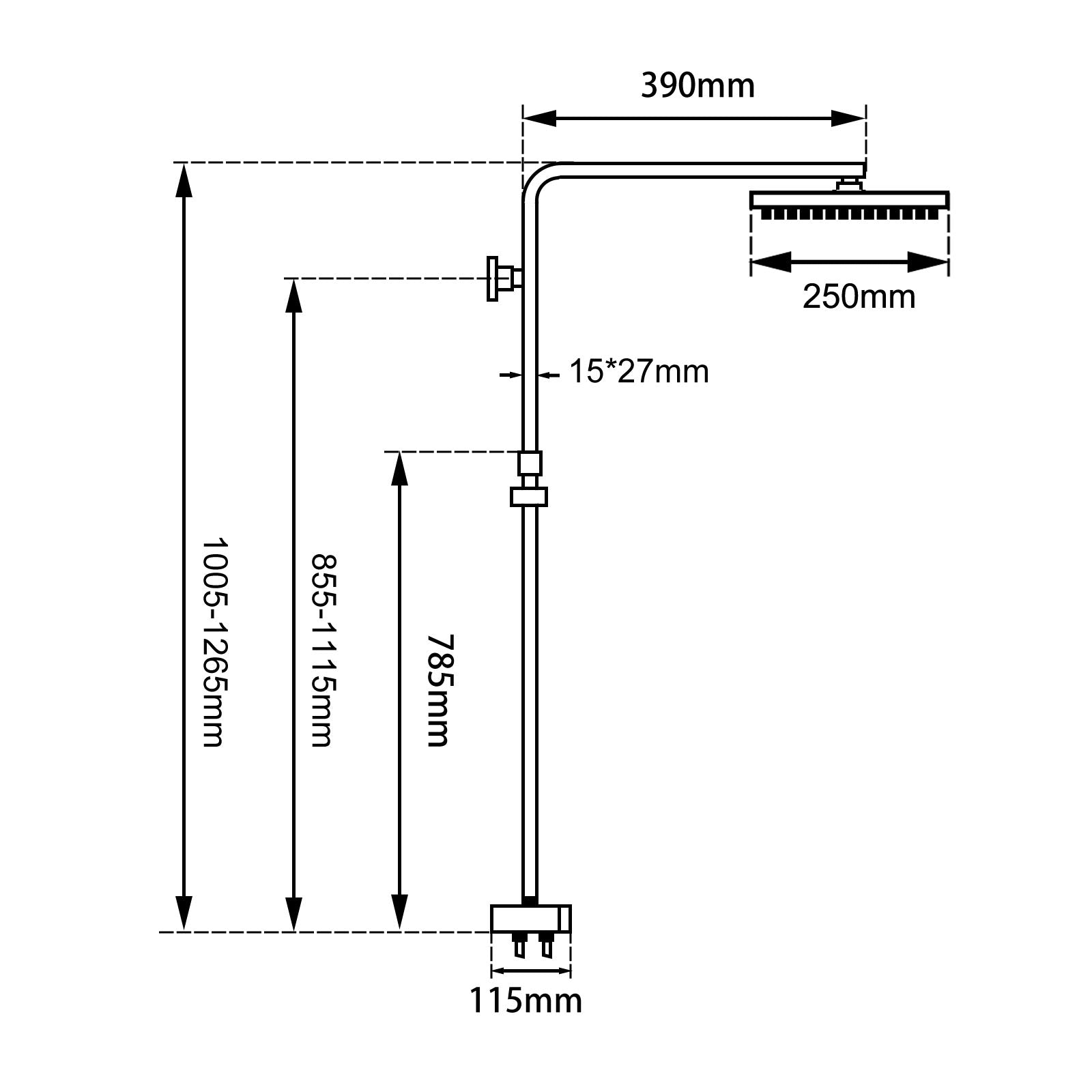 Stainless Steel & Solid Brass Shower Station - Black