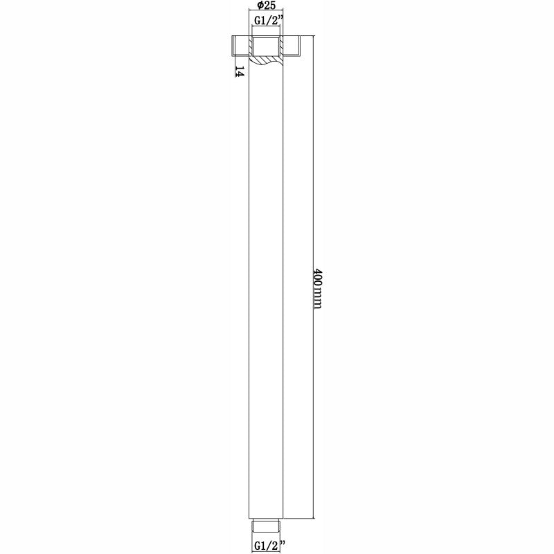 Stainless Steel 400mm Round Ceiling Shower Arm – Chrome Silver