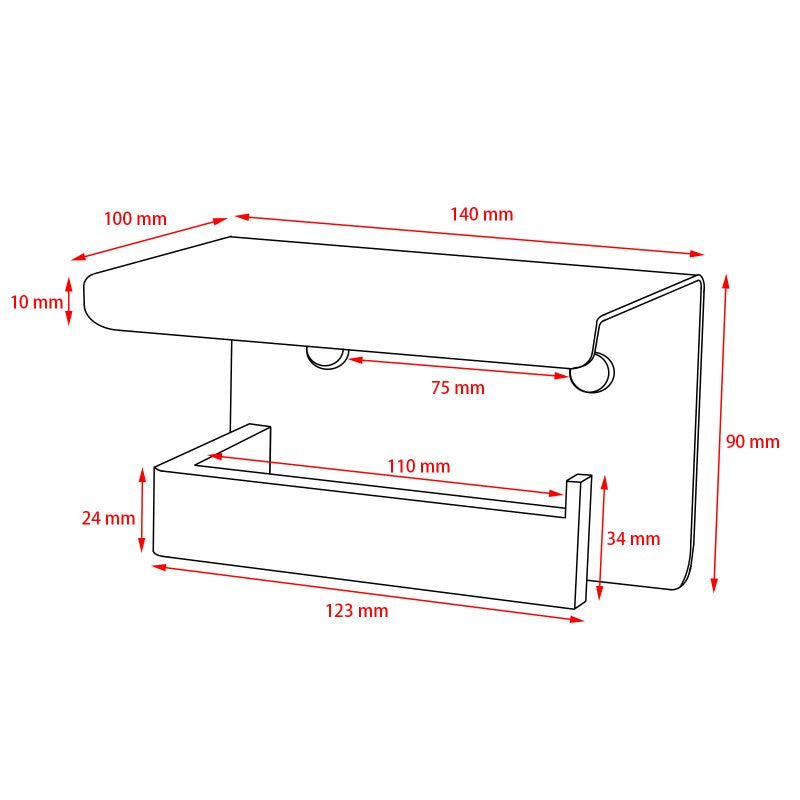 Stainless Steel Toilet Paper Holder- Chrome Silver - IVANO