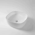 Load image into Gallery viewer, CLAYA SQ-37 370mm Square w Round Corner Ceramic Above Counter Basin – Gloss White
