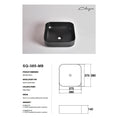 Load image into Gallery viewer, CLAYA SQ-385 380mm Square Ceramic Above Counter Basin – Matte Black
