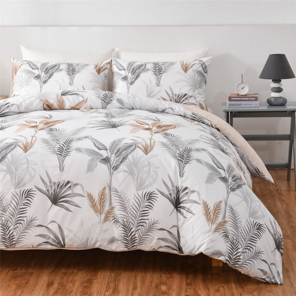 Bellemosa 75D Microfibre Quilt Cover Set - Quilt Cover | Pillowcases | Flat Sheet  - Whispering Palm