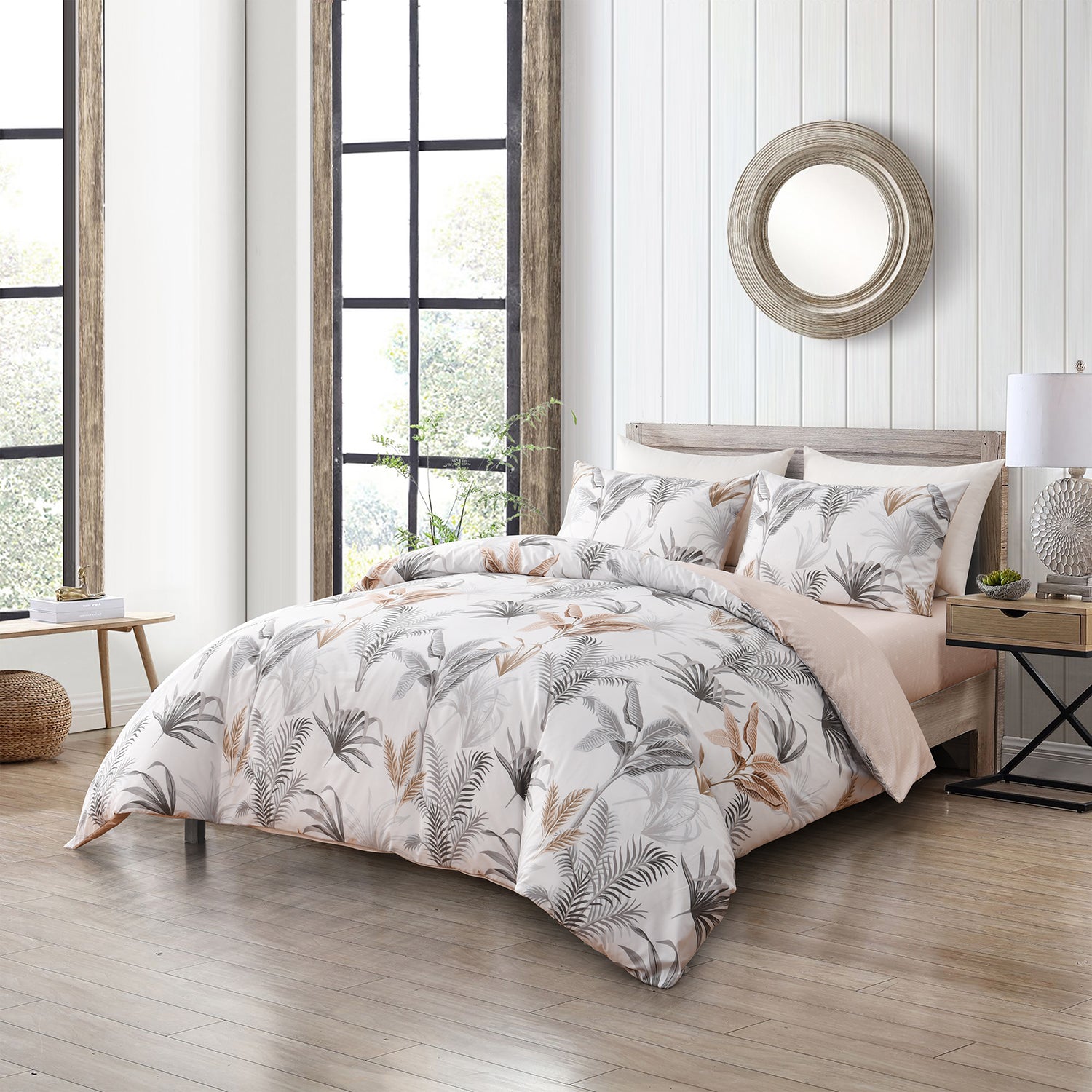 Bellemosa 75D Microfibre Quilt Cover Set - Quilt Cover | Pillowcases | Flat Sheet  - Whispering Palm