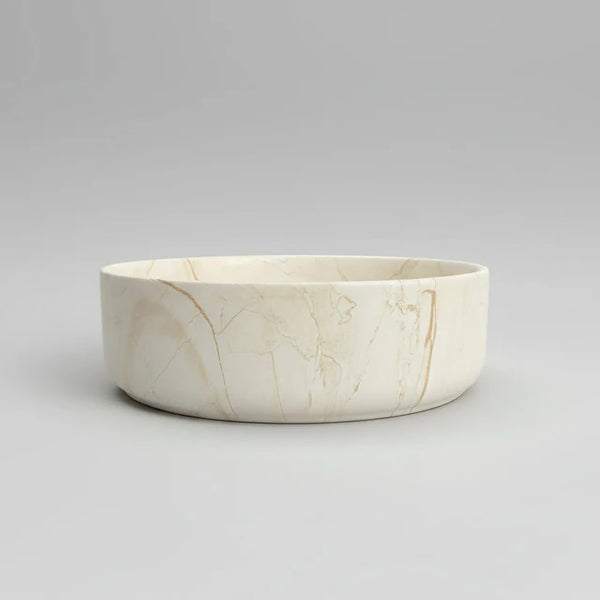 CLAYA Serra-40 Ceramic Round Above Counter Basin – Matte Stone Marble