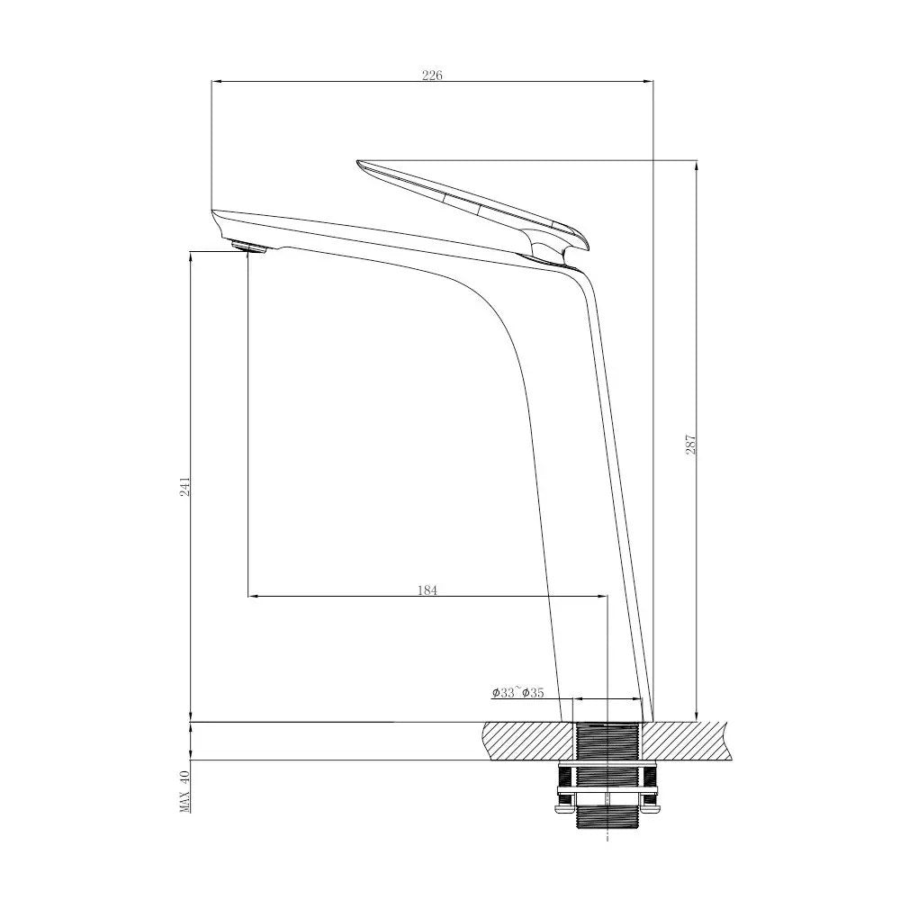 Tall Basin Mixer - Chrome | BELLINO