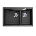 Load image into Gallery viewer, Carysil Granite Double Bowl Kitchen Sink 800x500mm - Black
