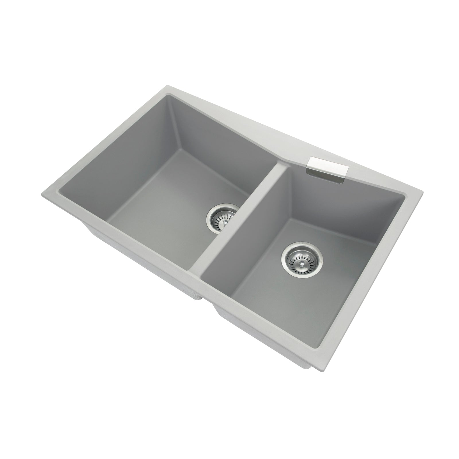 Carysil Granite Double Bowl Kitchen Sink 800x500mm - Concrete Grey