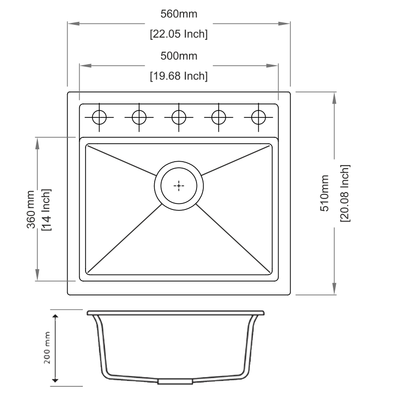 Carysil Granite Stone Single Bowl Kitchen Sink 560*510mm - White - Waltz