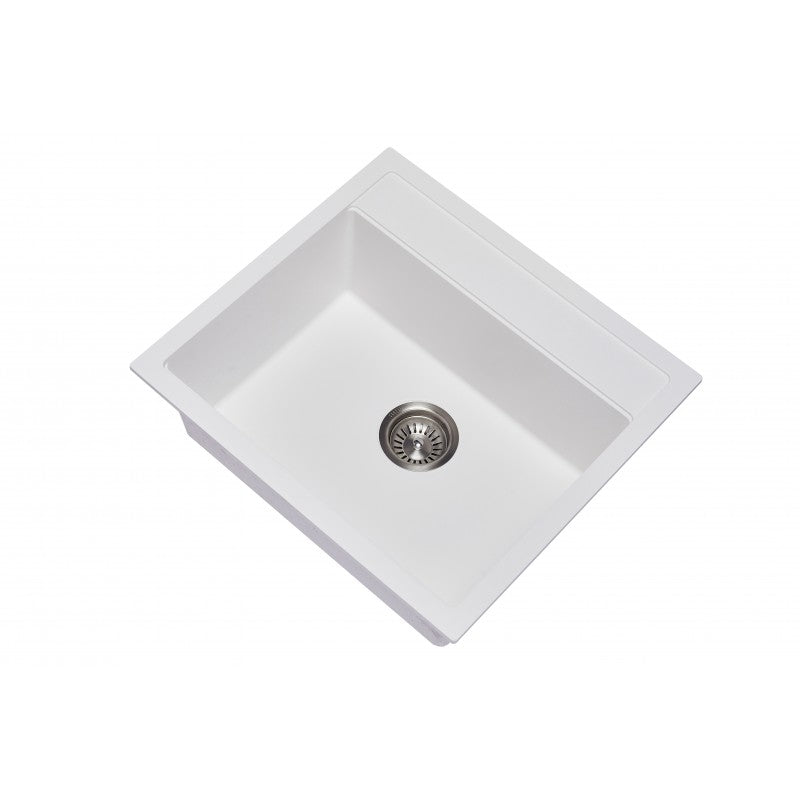 Carysil Granite Stone Single Bowl Kitchen Sink 560*510mm - White - Waltz