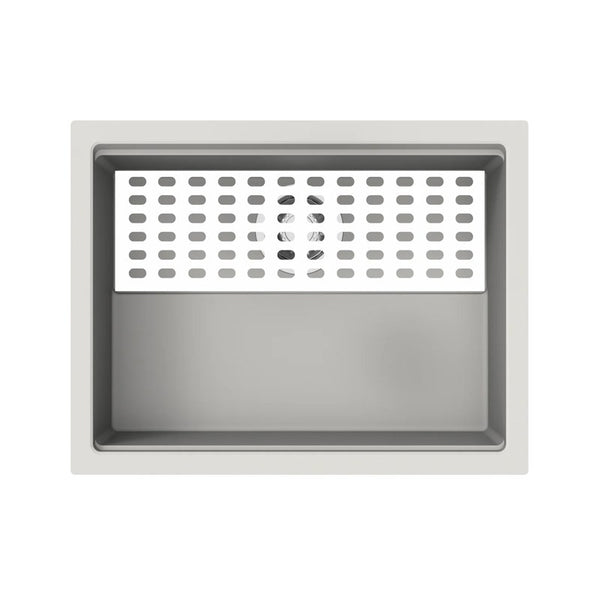 Carysil Granite Single Bowl Kitchen Sink with Grid & Colander Harmony Big Bowl - White