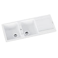 Load image into Gallery viewer, Carysil Granite Double Bowl Stone Kitchen Sink with Drain Board - White - Enigma D200
