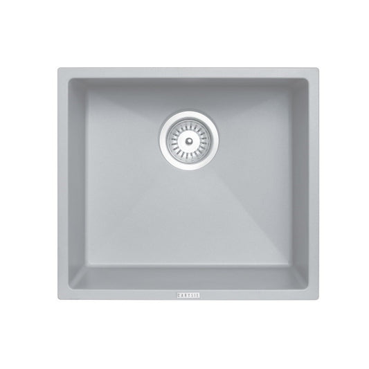 Granite Arete Stone Single Bowl Kitchen Sink 457x406mm - Concrete Grey