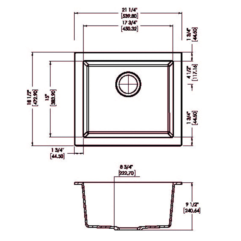 Carysil Granite Single Bowl Kitchen Sink Maples N100U – Undermount - Black