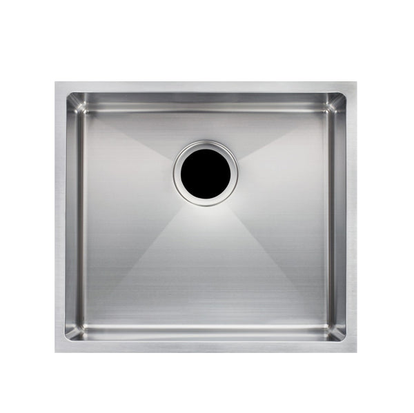 Stainless Steel Round Corner Handmade Single Bowl Kitchen Sink 500*440*230mm- Chrome Silver
