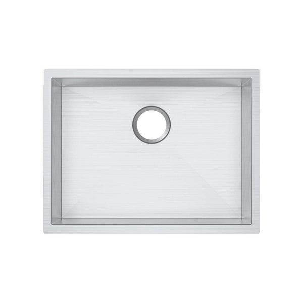 Stainless Steel Round Corner Handmade Single Bowl Kitchen Sink 600x450x230mm- Chrome Silver