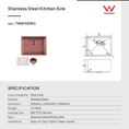 Load image into Gallery viewer, Stainless Steel PVD Single Bowl Kitchen Sink with Bottom Grid 600x450x300mm- Copper
