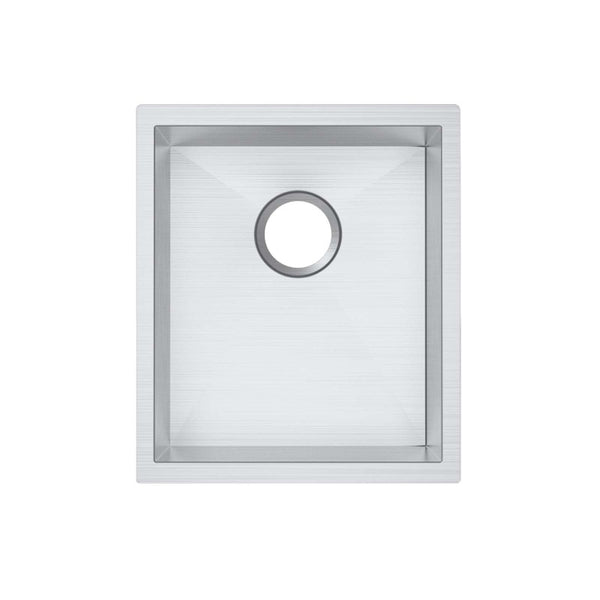 Stainless Steel Round Corner Handmade Single Bowl Kitchen Sink 390x450x215mm- Chrome Silver