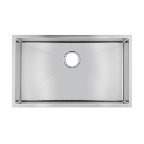 Stainless Steel Round Corner Handmade Single Bowl Kitchen Sink 762*457*254mm- Chrome Silver