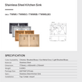 Load image into Gallery viewer, Stainless Steel PVD Double Bowl Kitchen Sink with Bottom Grid 770x450mm - Light Brushed Brass
