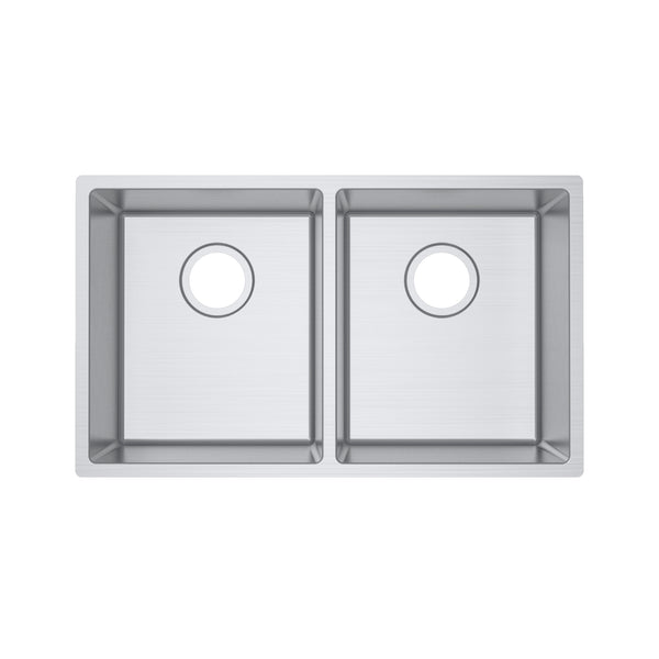 Stainless Steel Handmade Double Bowl Kitchen Sink 820x457x230mm- Chrome Silver
