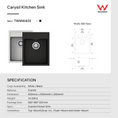 Load image into Gallery viewer, Carysil Granite Single Bowl Kitchen Sink Waltz 400 - Black

