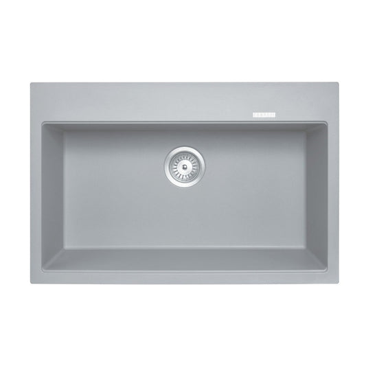Carysil Granite Stone Single Bowl Kitchen Sink 780x510x220mm - Concrete Grey