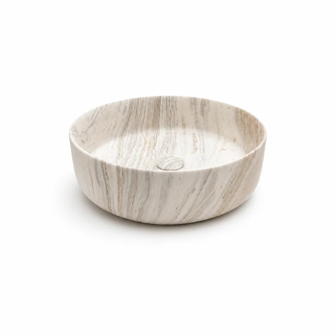 CLAYA Terra-40-M Ceramic Above Counter Basin – Matte Stone Marble
