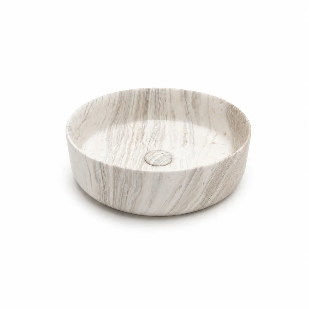 CLAYA Terra-40-M Ceramic Above Counter Basin – Matte Stone Marble