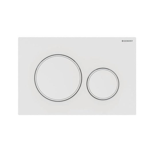 Geberit Sigma20 Dual Flush Plate – Matte White with White Trim